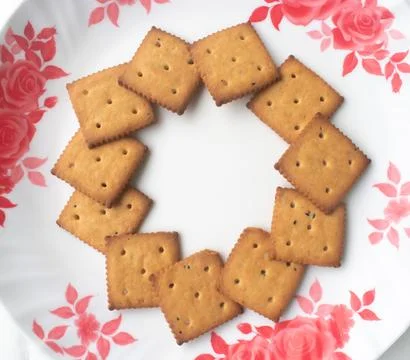 Salted Biscuits. Snacks that are much salted and such sweetness made with C.. Stock Photos