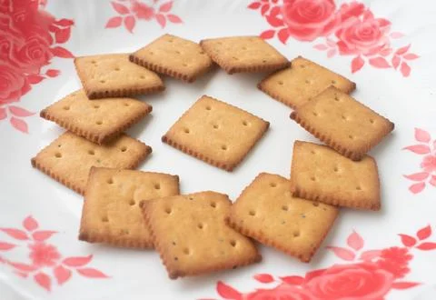 Salted Biscuits. Snacks that are much salted and such sweetness made with C.. Stock Photos