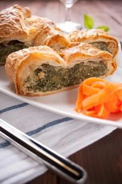 Salted cake slice Stock Photos