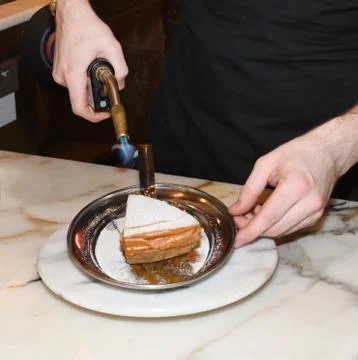 Salted caramel cake Stock Photos