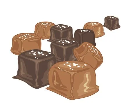 Salted caramel candy Illustrazione stock