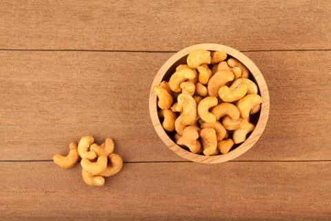 Salted cashew nuts Stockfoto's