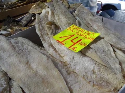 Salted cod fish Stock Photos