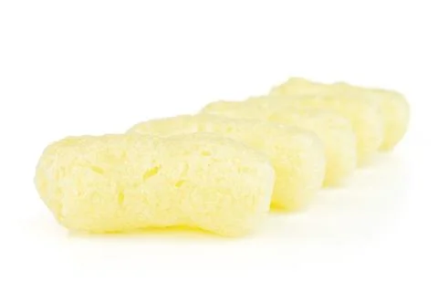 Salted corn puff isolated on white Stock Photos