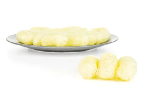 Salted corn puff isolated on white Stock Photos