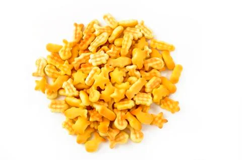 Salted crackers on white background Stock Photos