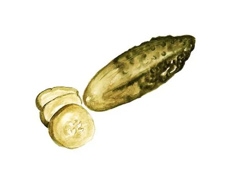 Salted cucumber Stock Illustration