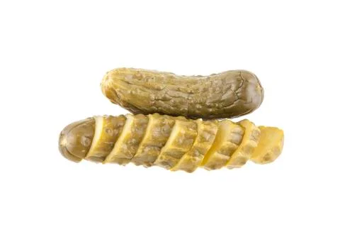 Salted cucumber isolated on white background Foto stock