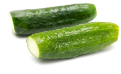 Salted cucumber on white background Stock Photos