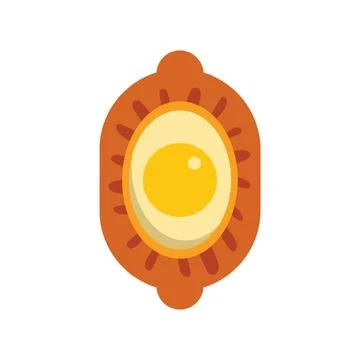 Salted duck egg cooked inside red clay showing yolk in center Stock Illustration
