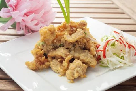 Salted egg fried squid Foto stock