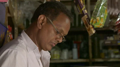 Salted Fish vendor Stock Footage 32207894