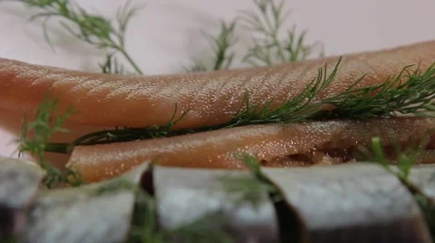 Salted herring with caviar Video stock 68591649