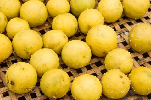 Salted lemon before make preserved lemons. Stock Photos