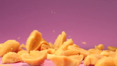 Salted Peanuts Falling in Slow Motion Macro Shot Stock Footage 126844852