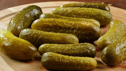 Salted pickles in jar can, Cucumbers preservations, conservation. Salted Stock Footage 247142838