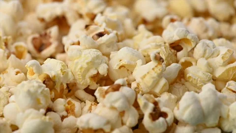 Salted popcorn background close up Stock Footage 135963013