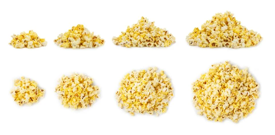 Salted popcorn on background. Stock Photos