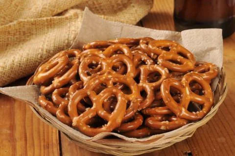 Salted pretzels Stock Photos