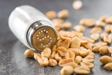 Salted roasted peanuts. Stock Photos