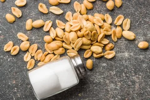 Salted roasted peanuts. 스톡 사진