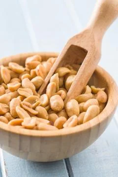 Salted roasted peanuts. 스톡 사진