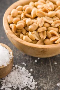 Salted roasted peanuts. Stock Photos