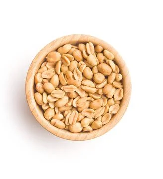 Salted roasted peanuts. Salted roasted peanuts in bowl isolated on white b... Stock Photos