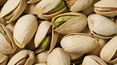 Salted roasted pistachio nuts full frame close up Stock Footage 172143769