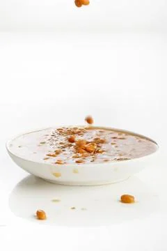 Salted soybeans pouring Stock Photos