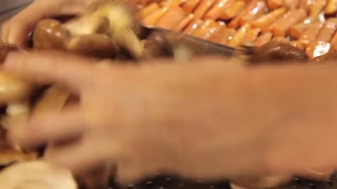 Salting Mushrooms Stock Footage 77757877