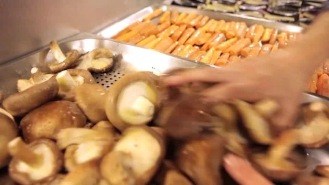 Salting Mushrooms Stock Footage 77757880