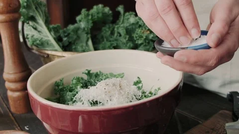 Salting Salad Video stock 78648578