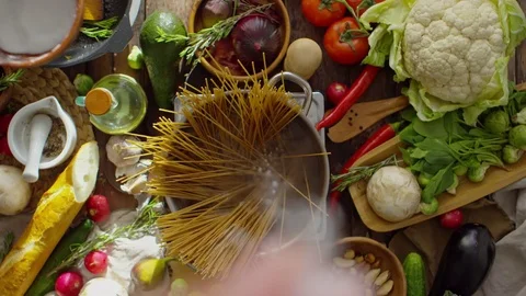 Salting Spaghetti Stock Footage