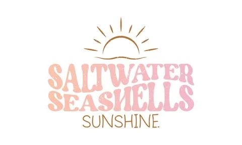 Saltwater Seashells Sunshine Stock Illustration