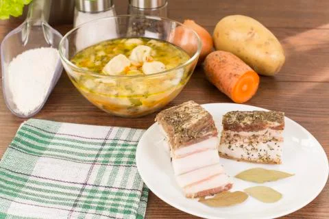 Salty bacon Stock Photos