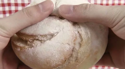 Salty Bread Piece Broken Stock Footage 23494382