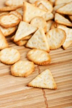 Salty crackers Stock Photos