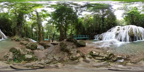 Saluopa Waterfall 360VR Stock Footage 238886854