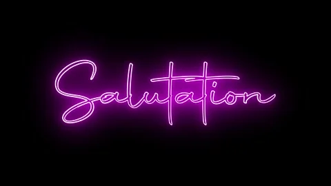 'Salutation' text animation with neon glow line. Stock Footage 282576953