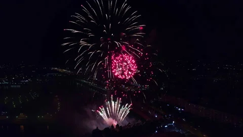 Salute from afar from a drone Video stock 159730534