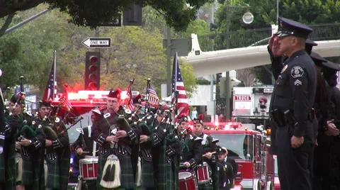 Salute - Firefighter funeral procession Stock-Footage 1217036