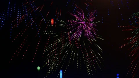 Salute to Fireworks Stock Footage 91337435