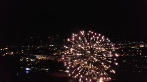 Salute, flash, night, fires, fireworks Stock Footage 171367520