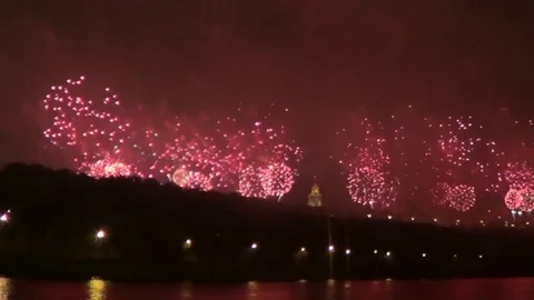 Salute in Moscow Stock Footage 72300463