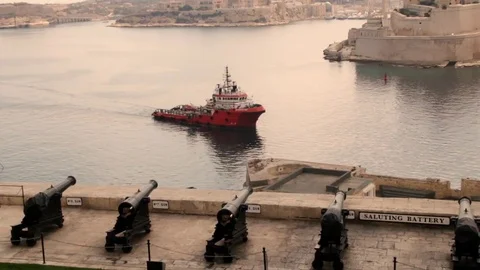 Saluting battery Malta Stock Footage 72634563