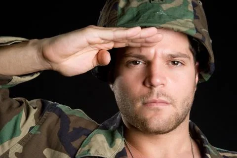 Saluting man Stock Photos