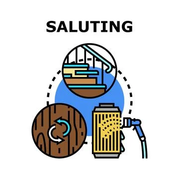 Saluting process concept vector design illustration Stock Illustration