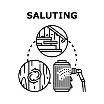 Saluting process concept vector design illustration Stock Illustration