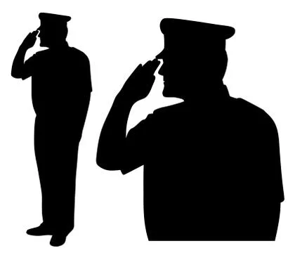 Saluting side view Stock Illustration